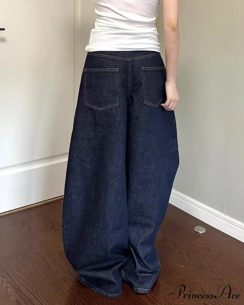 New American Women Black High Street Vibe Wide-Leg Autumn Winter Men And Women Washed Loose Straight Pants Jeans - Image 6
