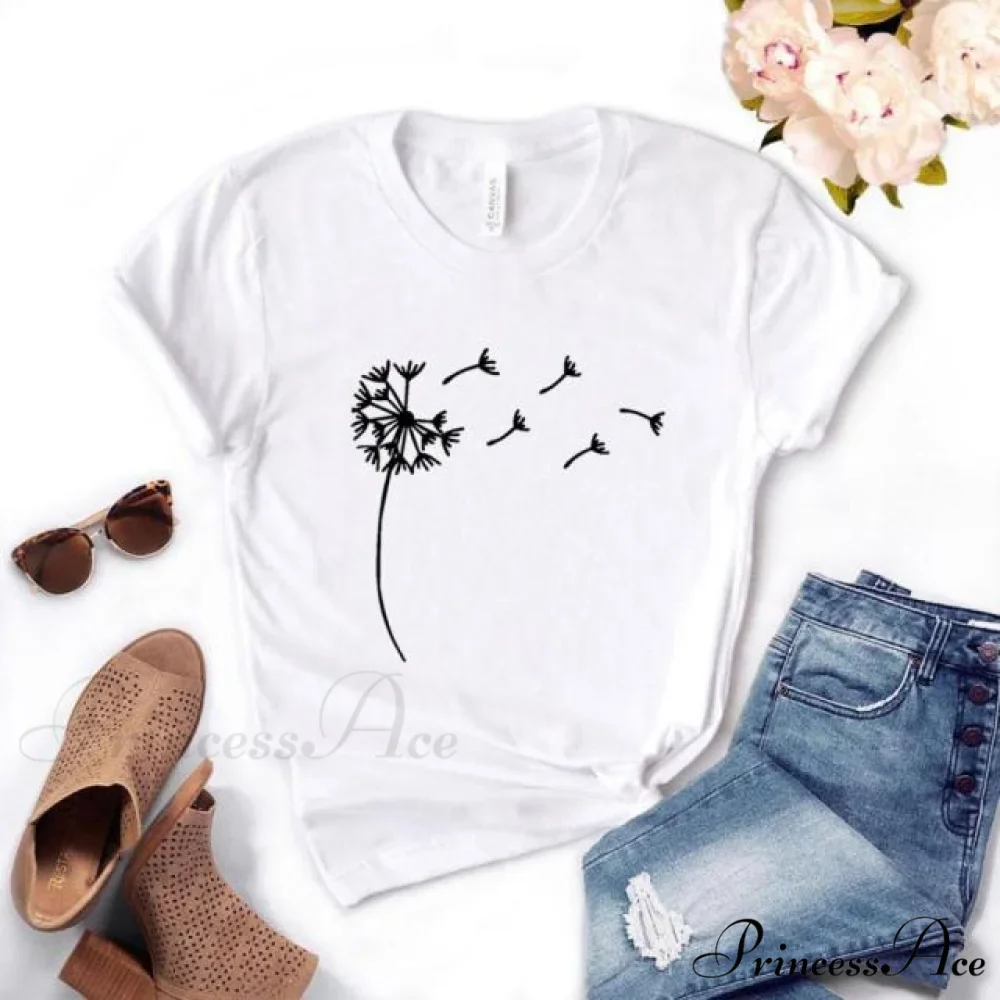 Wildflower Dandelion Print T-shirt - Image 13