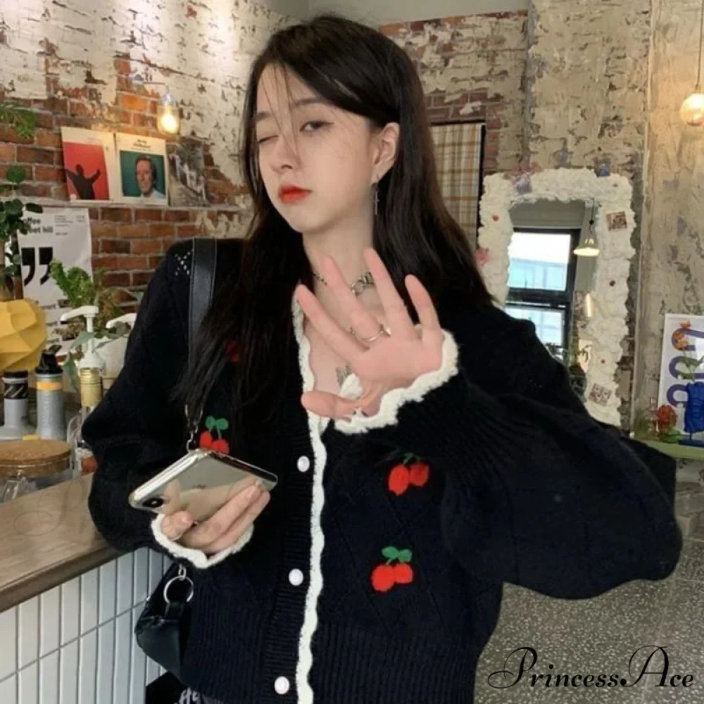 Knitted Cozy Autumnal Winter V-neck Floral Casual Long Sleeve Comfortable Stylish Sweater - Image 6