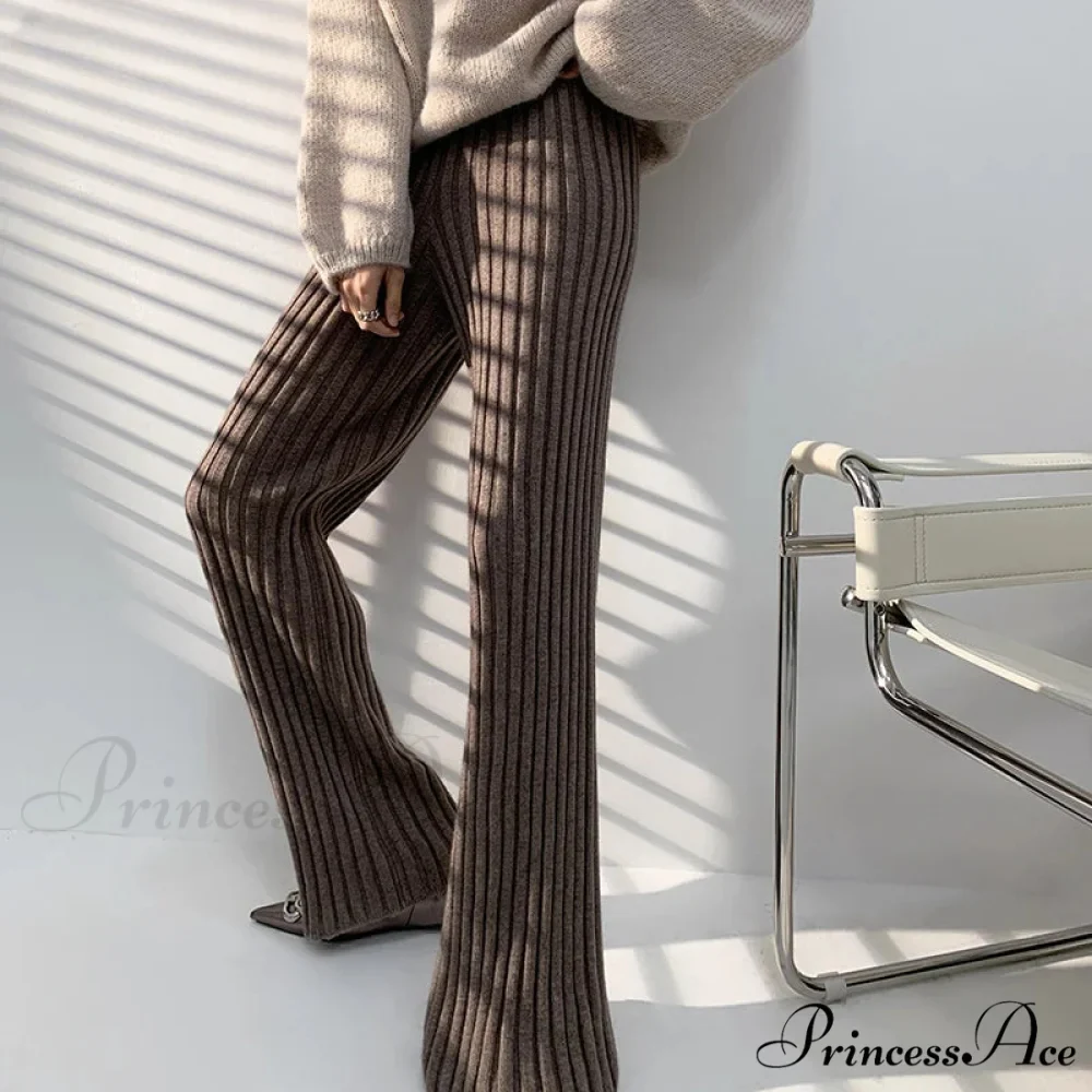 Summer Full Length Elastic Waist Yoga Slim High Waist Wide Leg Pants