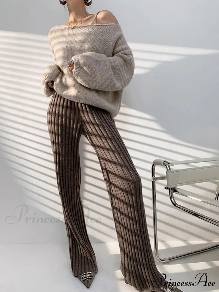 Summer Full Length Elastic Waist Yoga Slim High Waist Wide Leg Pants - Image 10