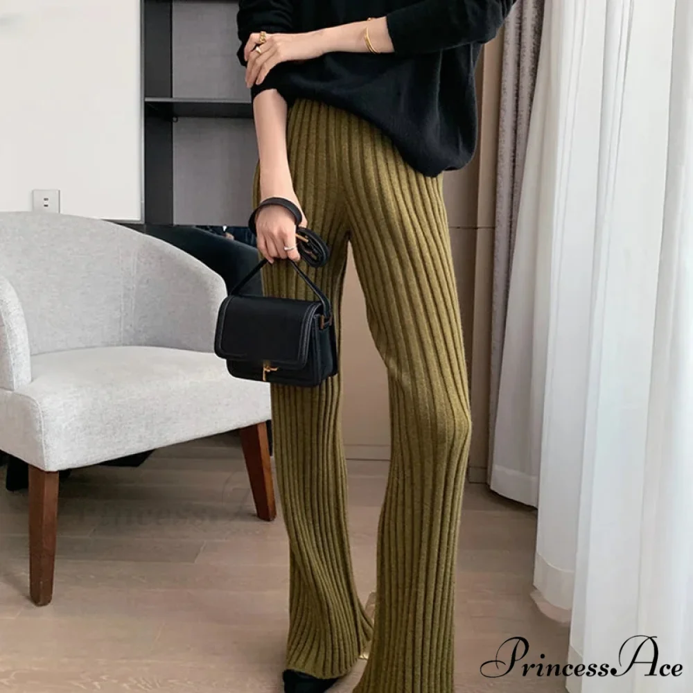 Summer Full Length Elastic Waist Yoga Slim High Waist Wide Leg Pants - Image 2