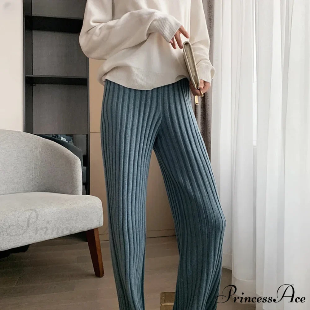 Summer Full Length Elastic Waist Yoga Slim High Waist Wide Leg Pants - Image 4
