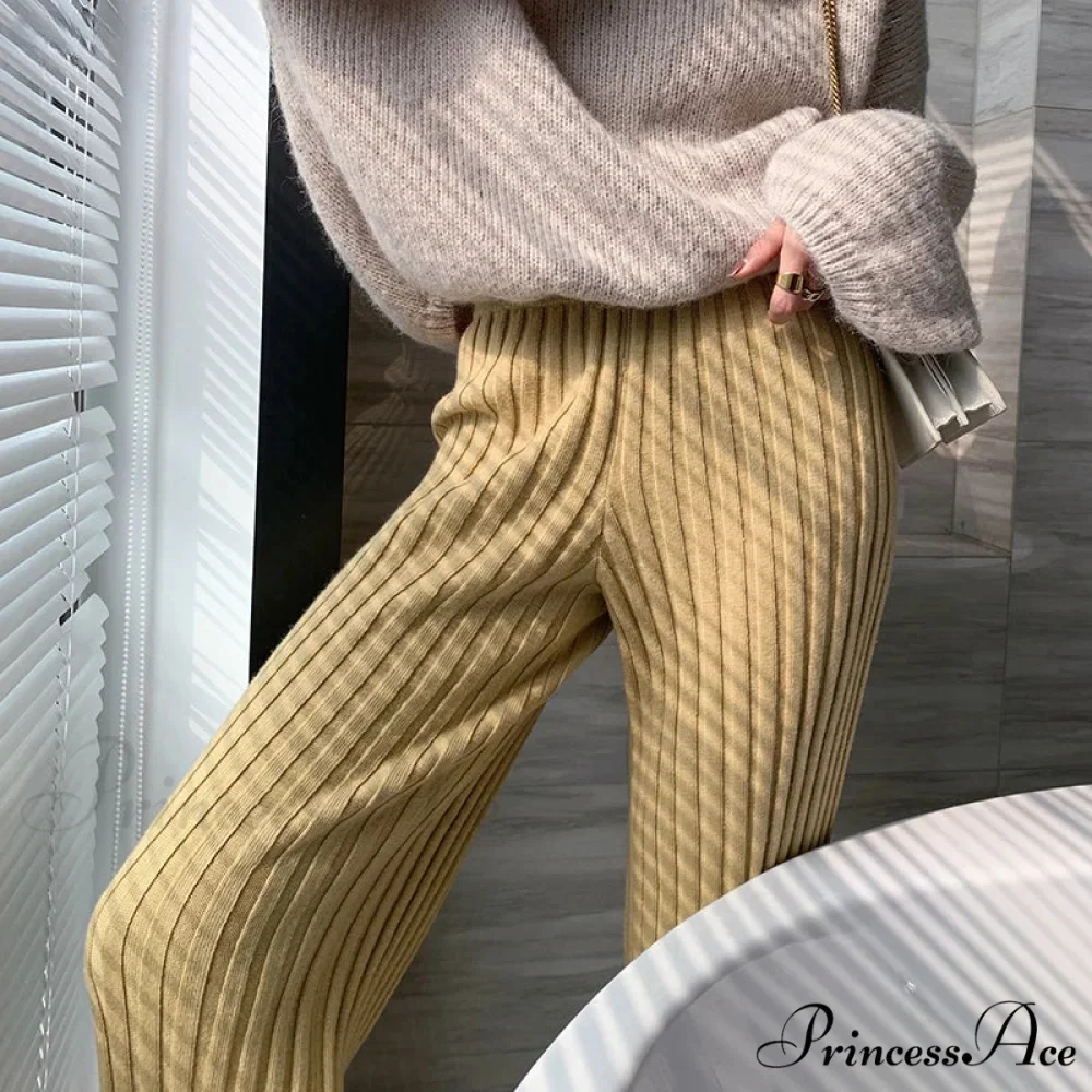 Summer Full Length Elastic Waist Yoga Slim High Waist Wide Leg Pants - Image 5
