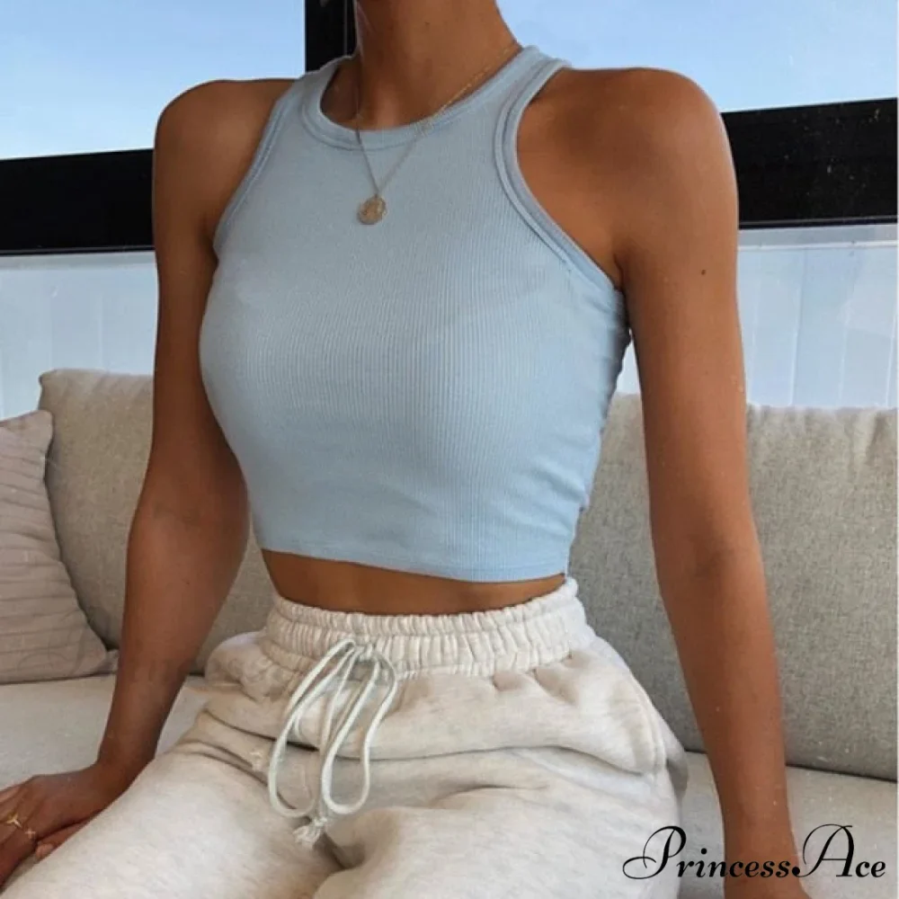 Vest Off Shoulder Knitted Candy Colors Crop Tops - Image 14