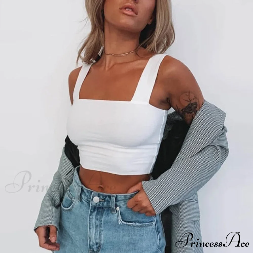 Vest Off Shoulder Knitted Candy Colors Crop Tops - Image 2