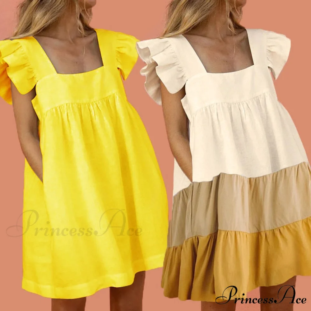 Elegant Butterfly Sleeve Beach Party Dress - Image 2