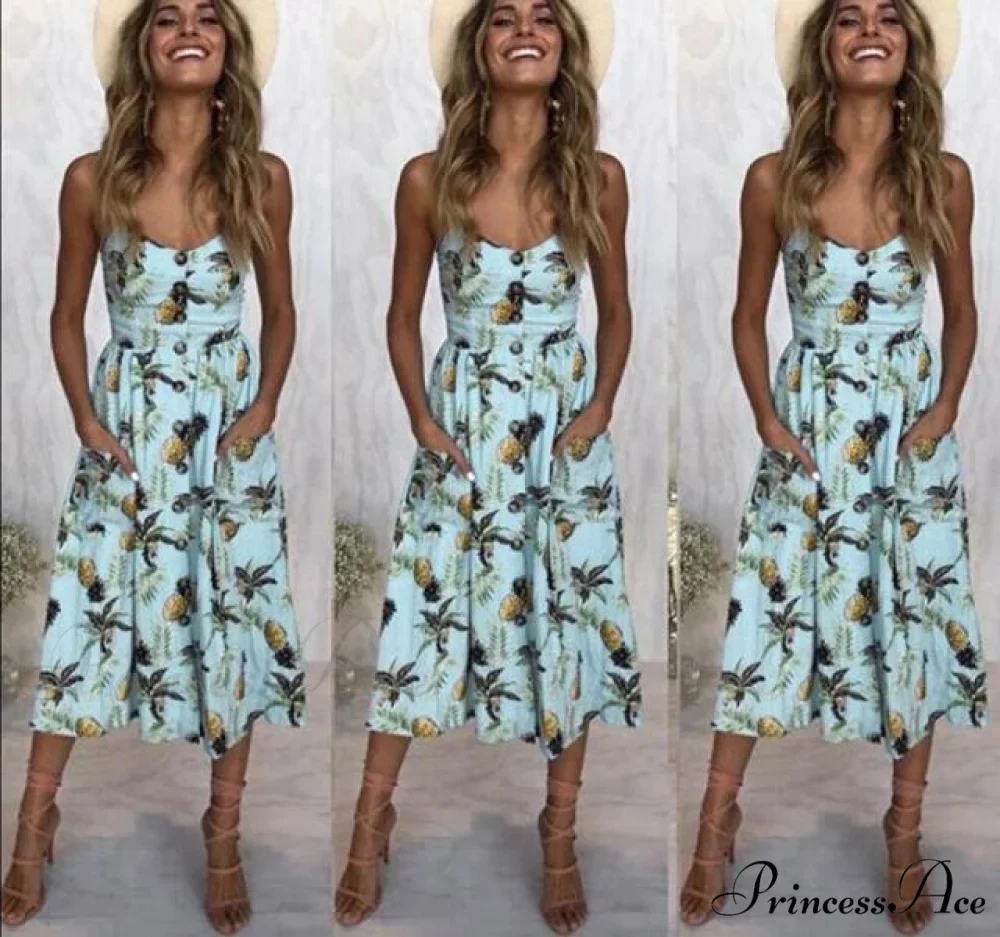 Midi Button Backless Polka Dot Striped Dress - Image 14