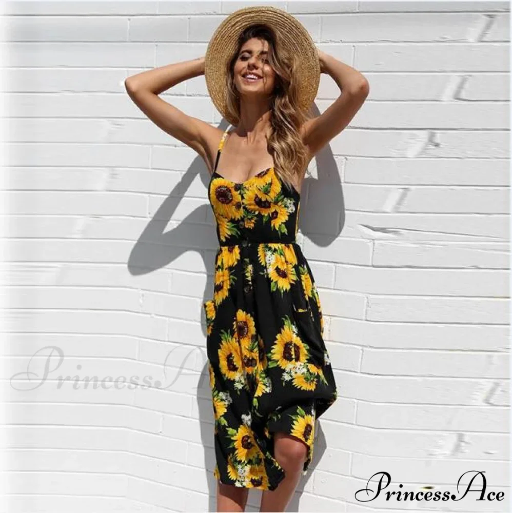 Midi Button Backless Polka Dot Striped Dress - Image 9