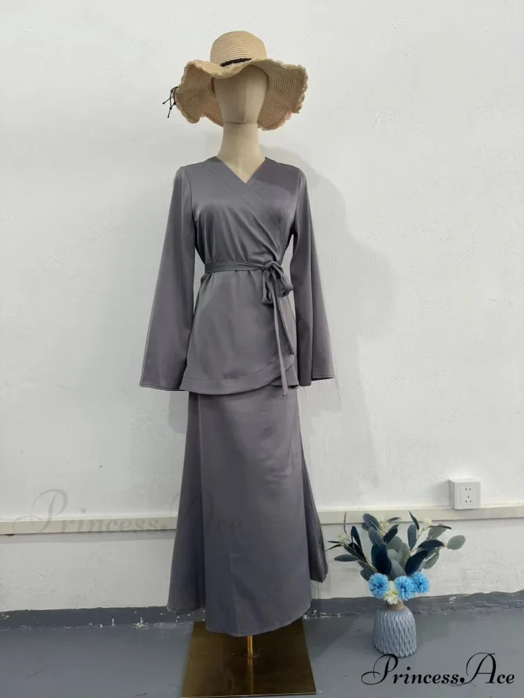 Waist-Accented Long Dress Suit - Image 5