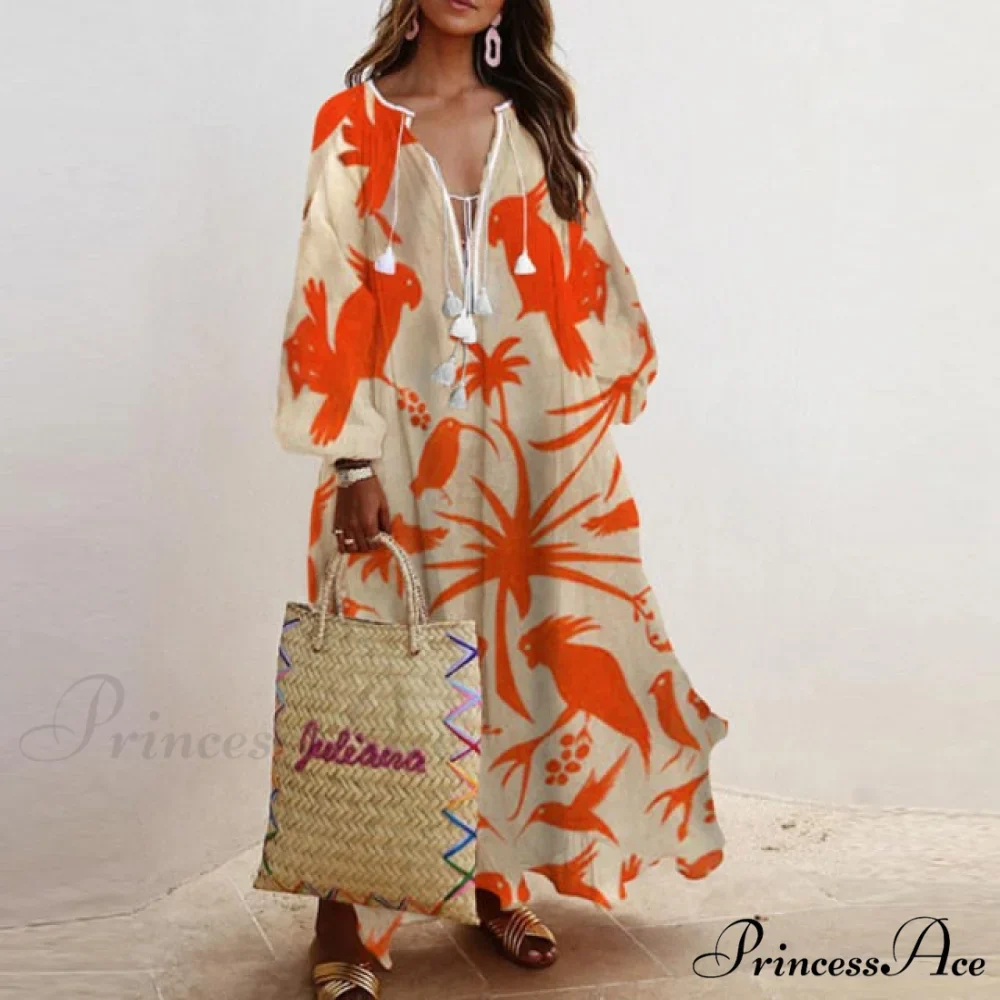 Autumn Vintage Long Lantern Sleeve Ladies Dresses - Image 10