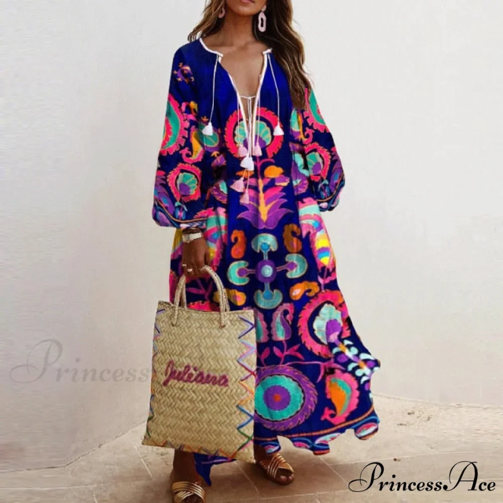 Autumn Vintage Long Lantern Sleeve Ladies Dresses - Image 14