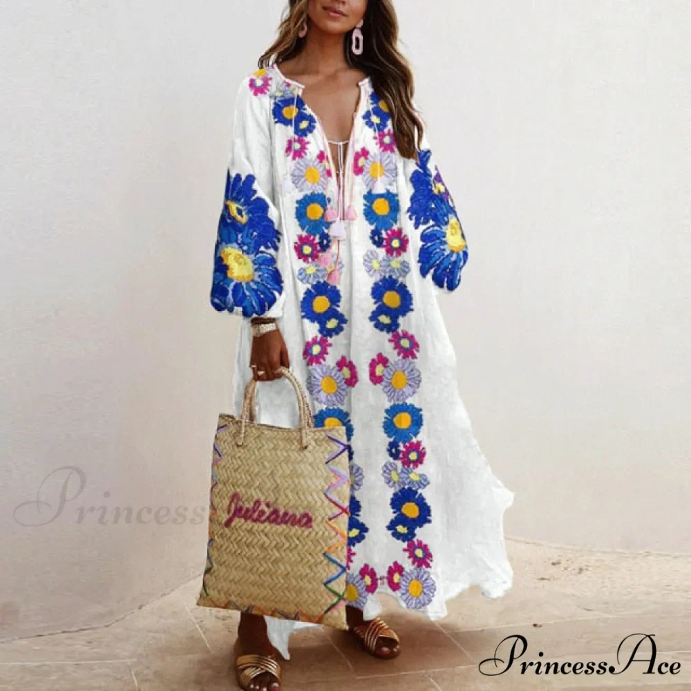 Autumn Vintage Long Lantern Sleeve Ladies Dresses - Image 15