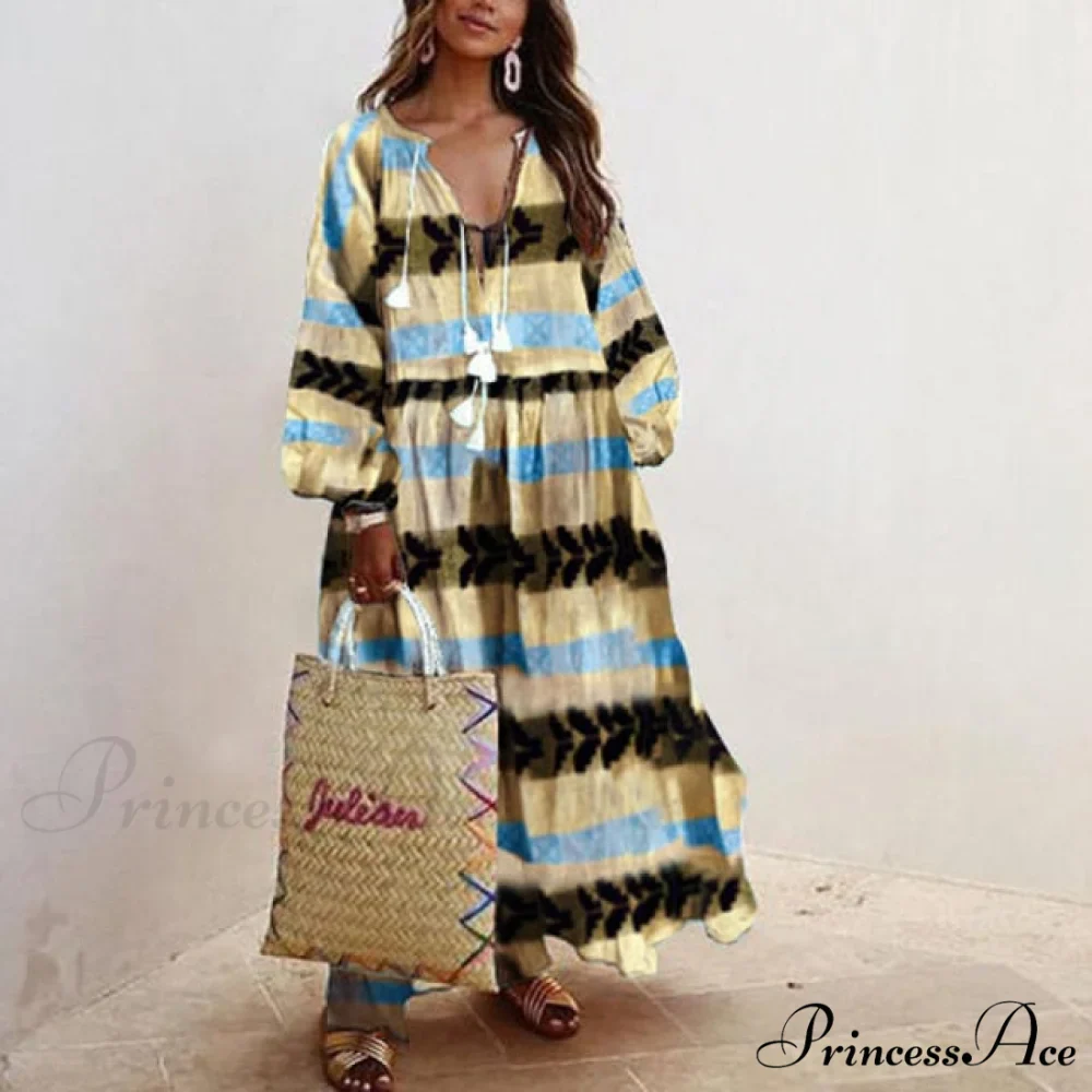Autumn Vintage Long Lantern Sleeve Ladies Dresses - Image 7