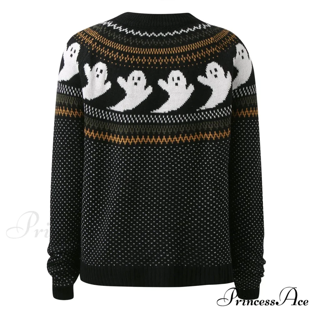 Halloween Cozy Y2K Oversized Warm Long Sleeve Comfortable Pullover Sweater - Image 3