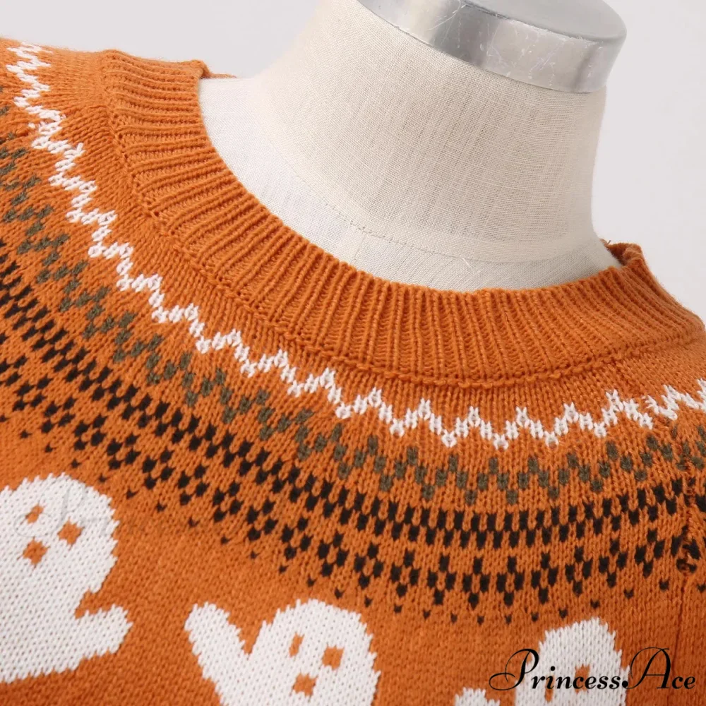 Halloween Cozy Y2K Oversized Warm Long Sleeve Comfortable Pullover Sweater - Image 5