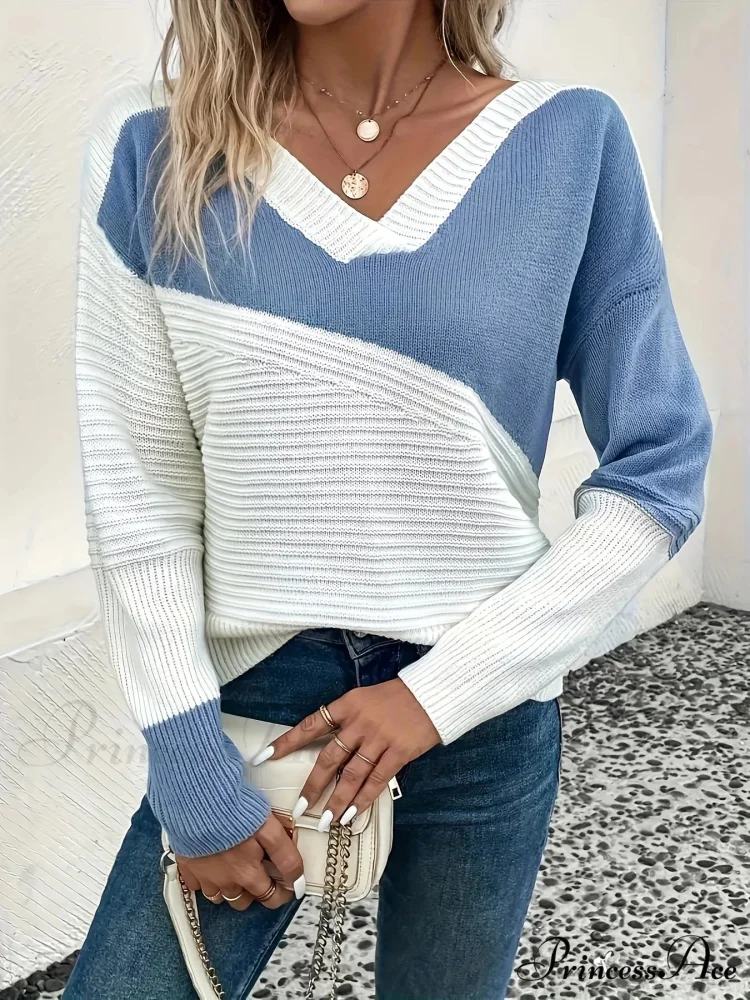 Knitted V-neck Warm Ribbed Comfortable Slim Casual Stylish Soft Sweater - Image 4