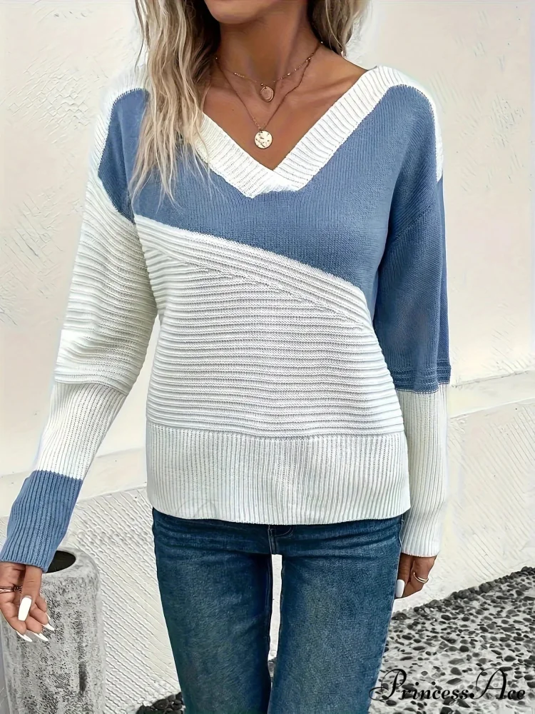 Knitted V-neck Warm Ribbed Comfortable Slim Casual Stylish Soft Sweater - Image 6