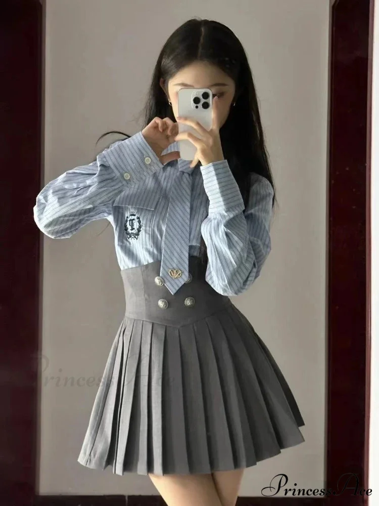 Vintage Patchwork Kawaii Korean Fashion Short Suit - Image 3