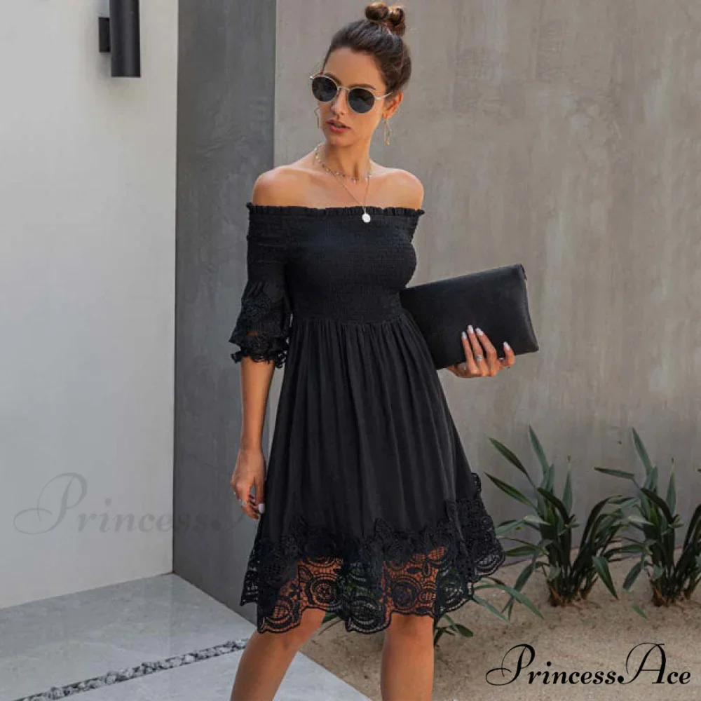 White Black Lace Dress - Image 4