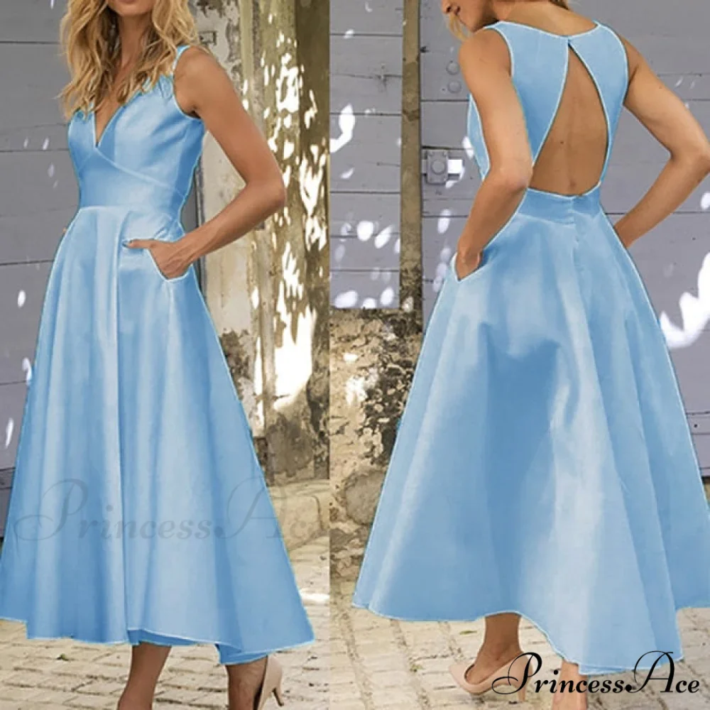 V-neck Sexy Backless Dress - Image 9