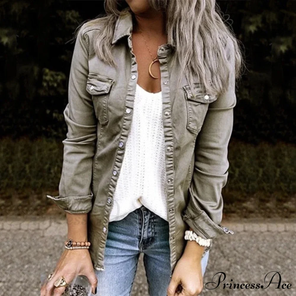 Thin Solid Denim Jacket - Image 5