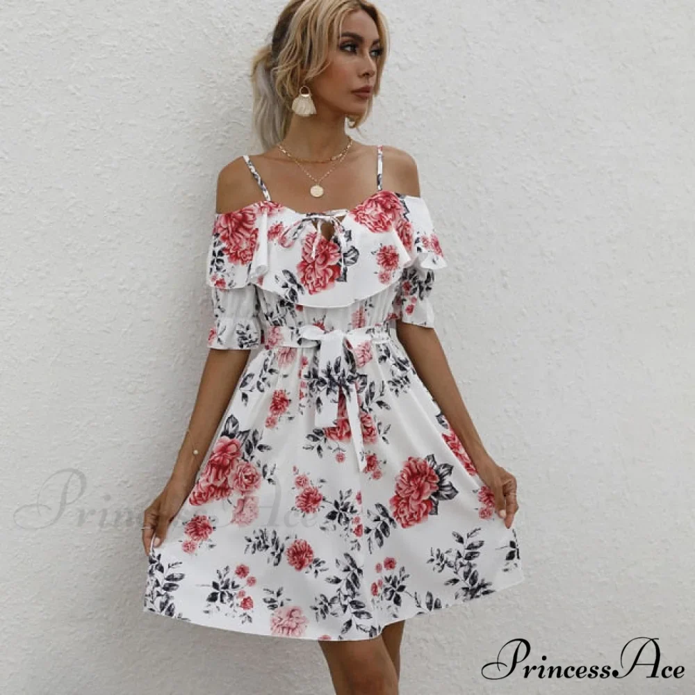 Sexy Spaghetti Strap Floral Print Mini Dress - Image 4