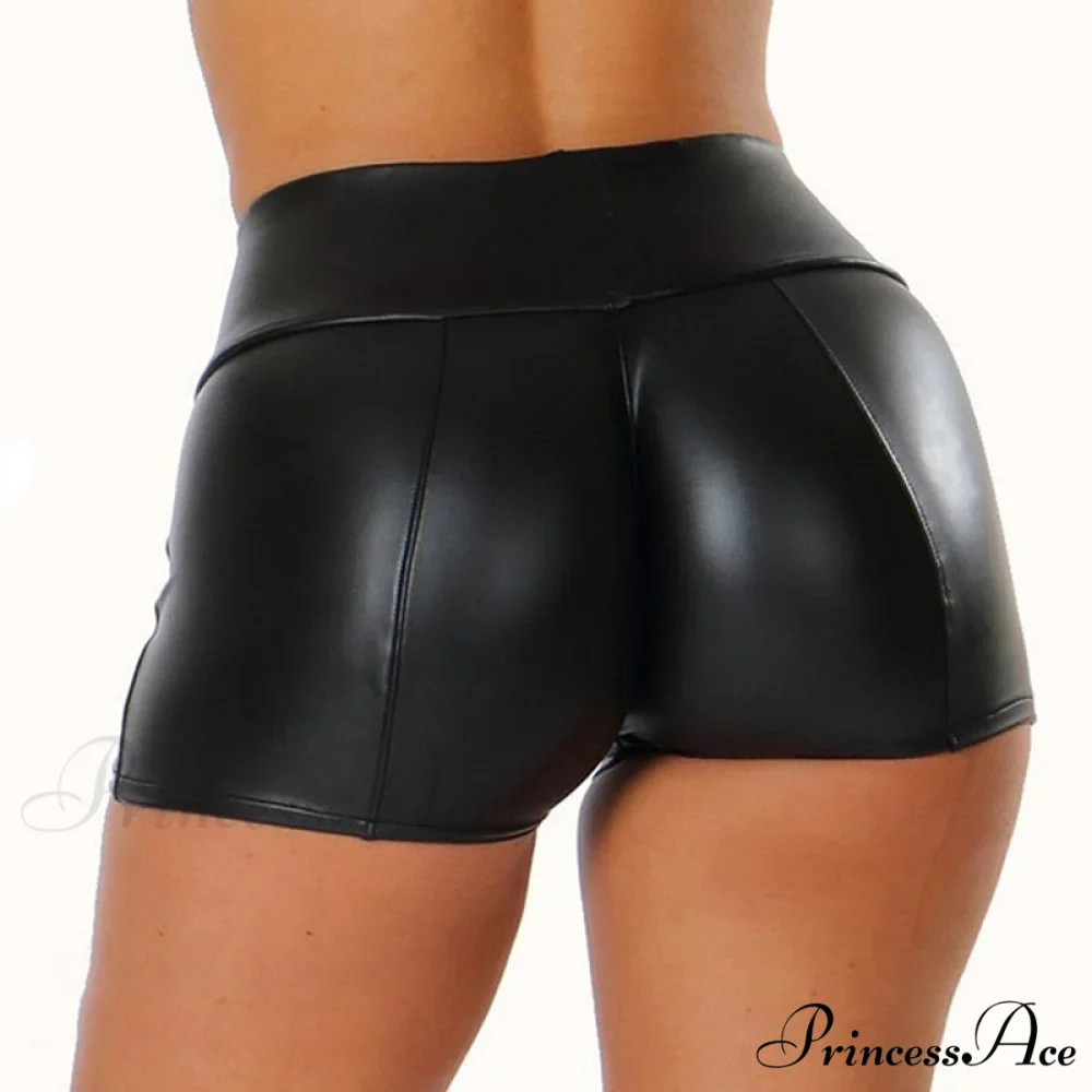 High Waist Bodycon Push Up Black Shorts - Image 2