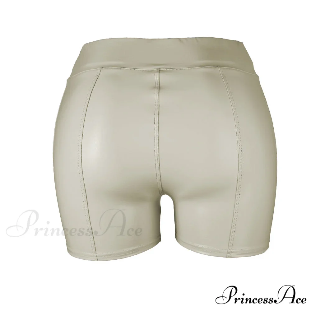 High Waist Faux Leather Shorts - Image 10