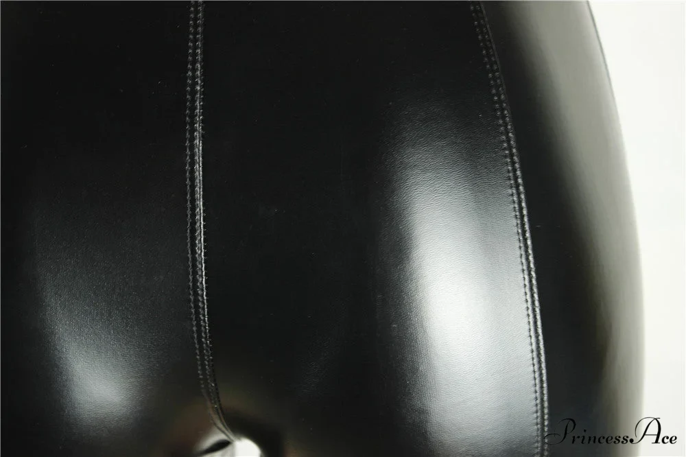 High Waist Faux Leather Shorts - Image 5