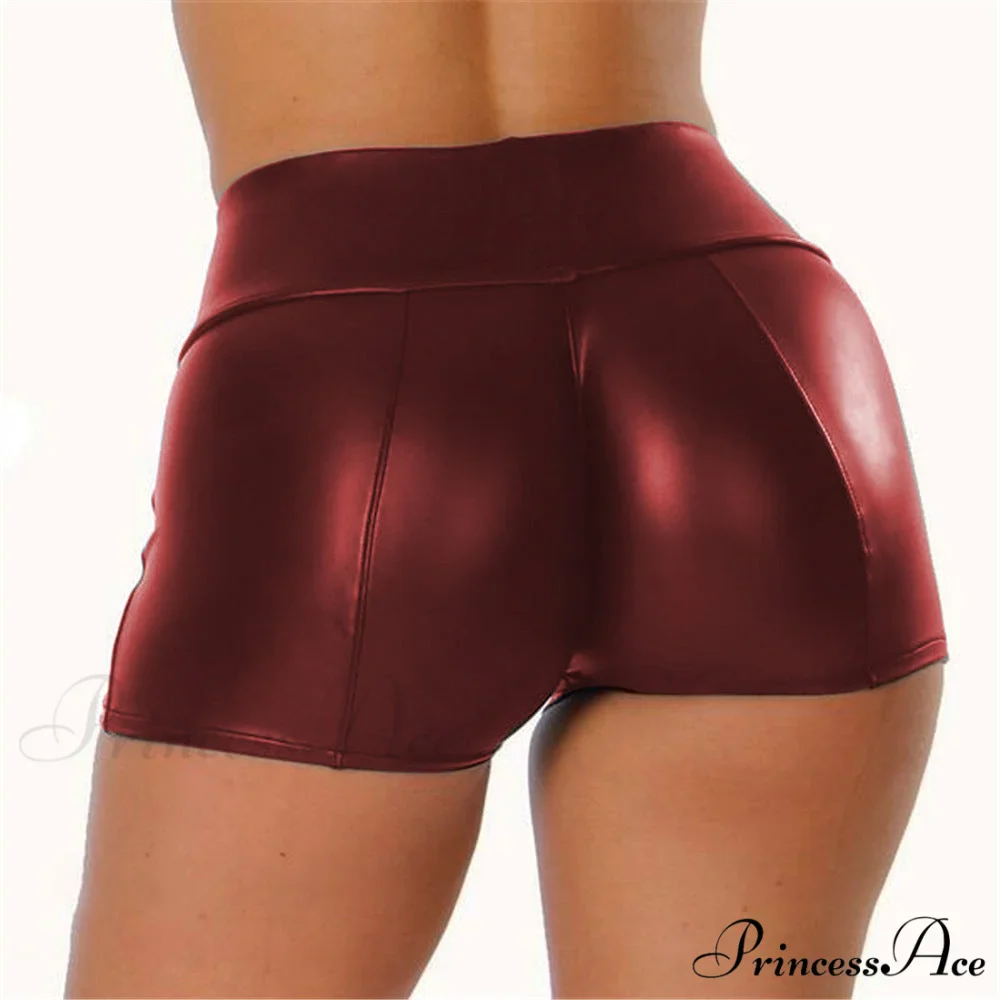 High Waist Faux Leather Shorts - Image 8
