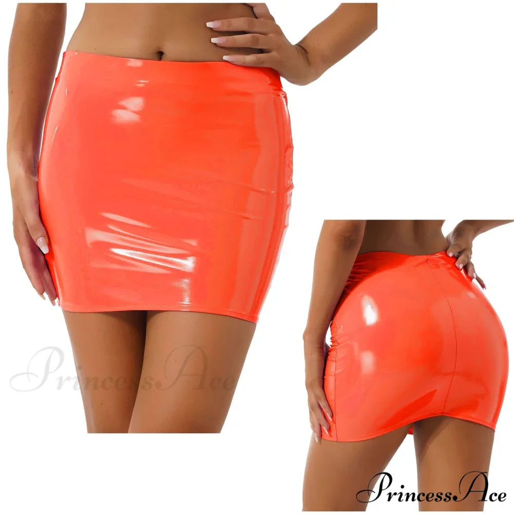 Latex Patent Leather Miniskirt - Image 9