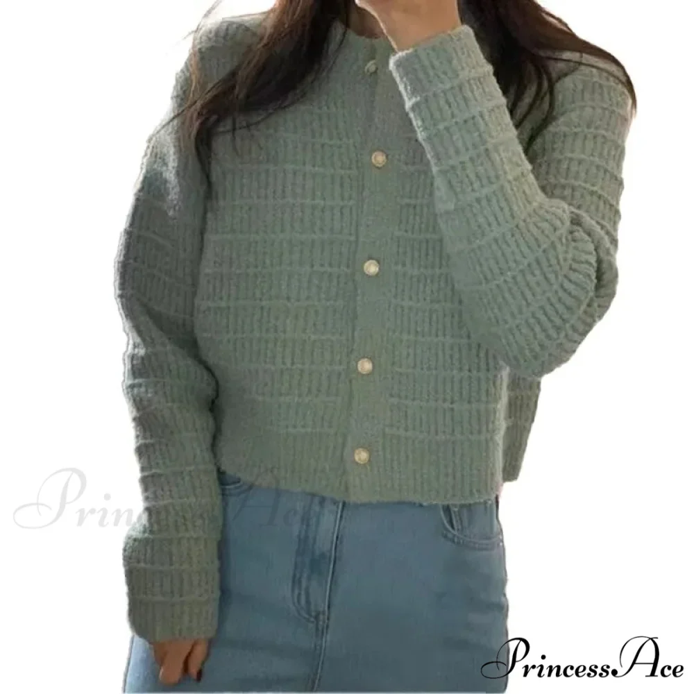 Elegant Cozy Tweed Knitted Loose Casual Solid Color Comfortable All-Match Sweater - Image 10