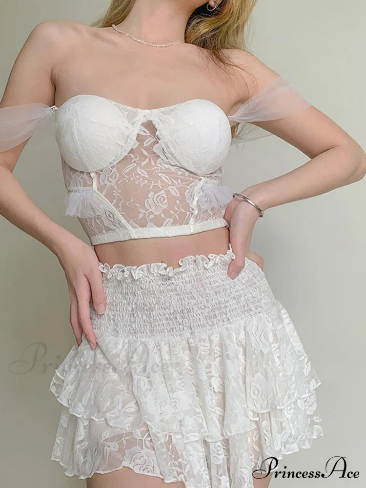 Ruched Cascading Ruffle Mini Skirt - Image 6
