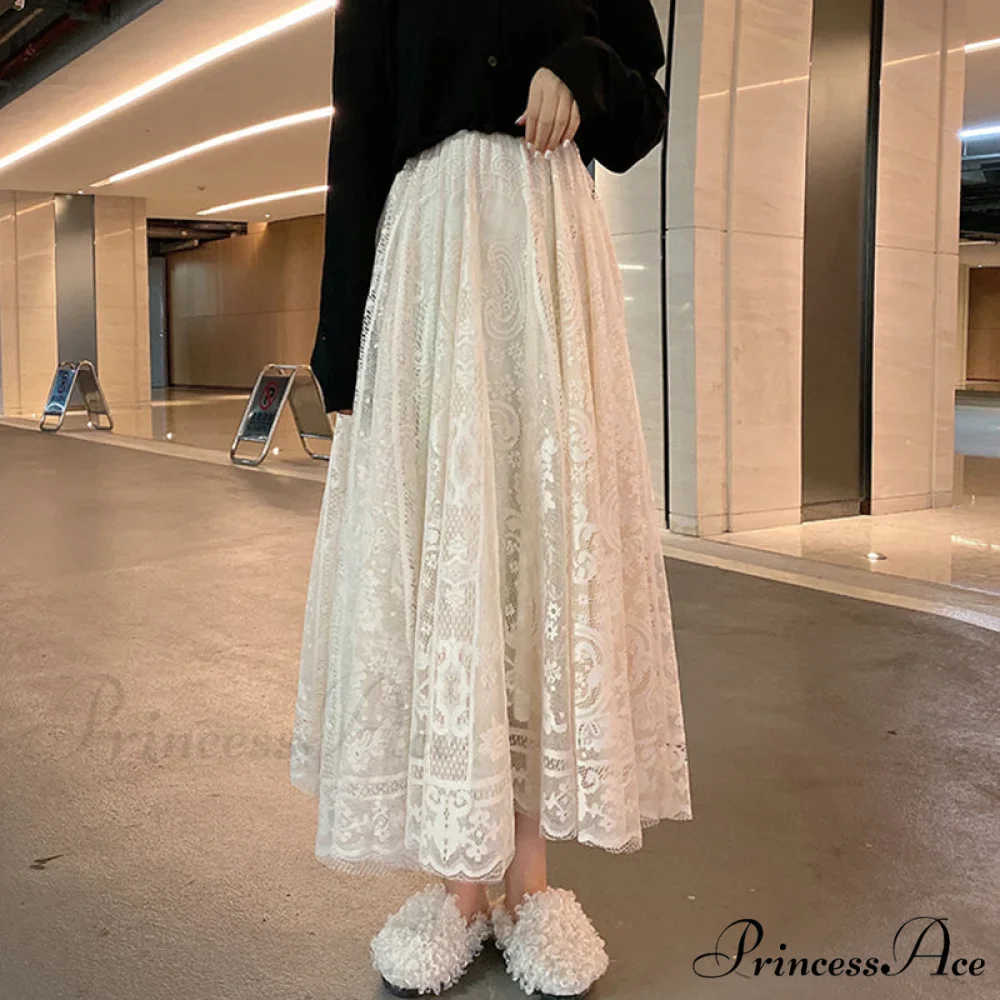 Elastic High Waist Lace Skirts - Image 2