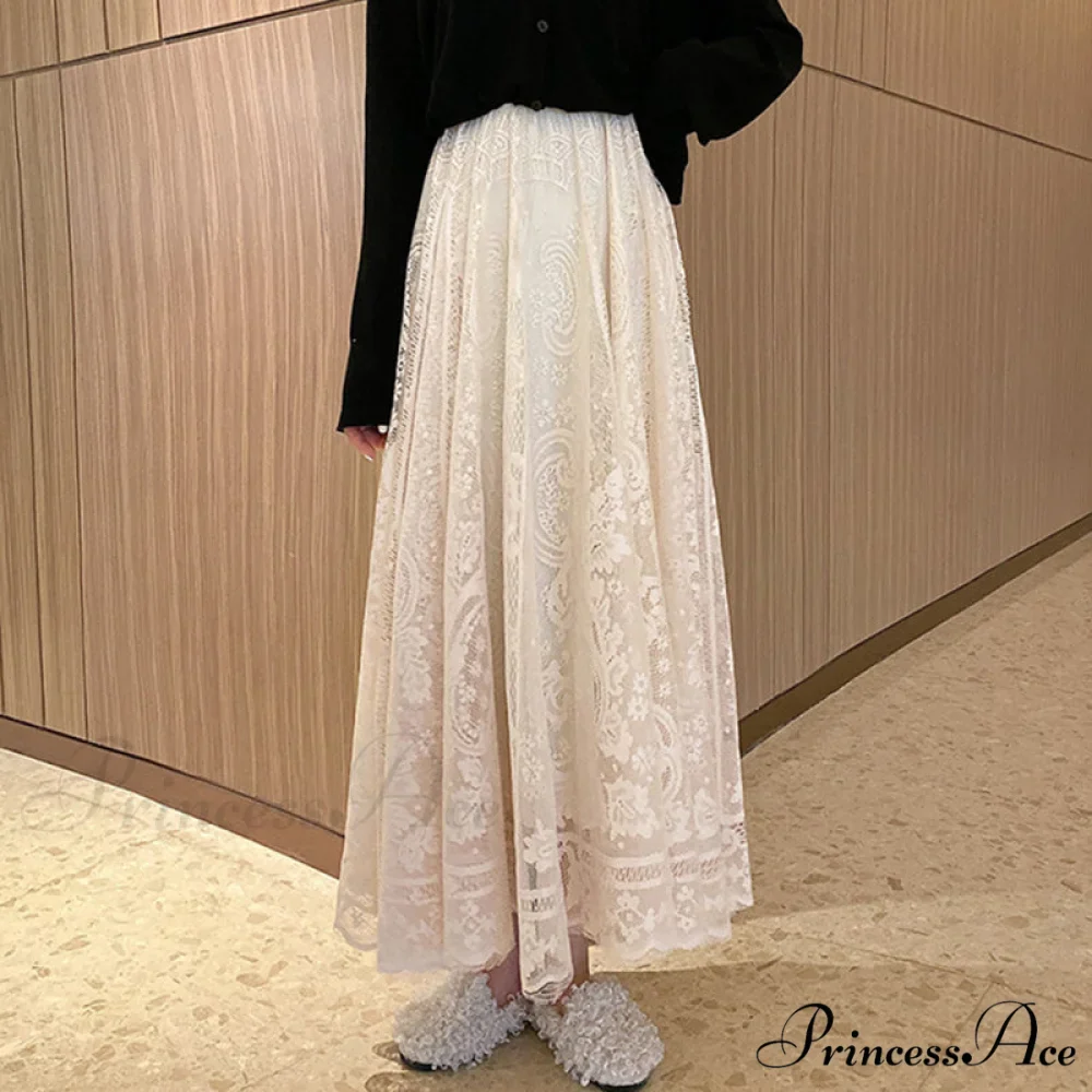 Elastic High Waist Lace Skirts - Image 3