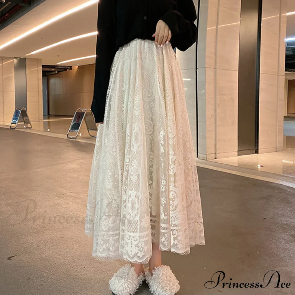 Elastic High Waist Lace Skirts - Image 7