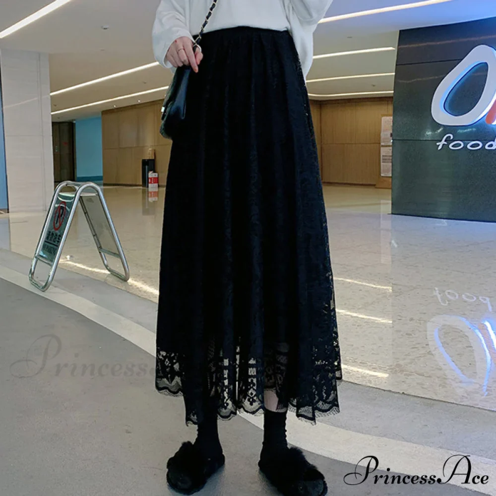 Elastic High Waist Lace Skirts - Image 8