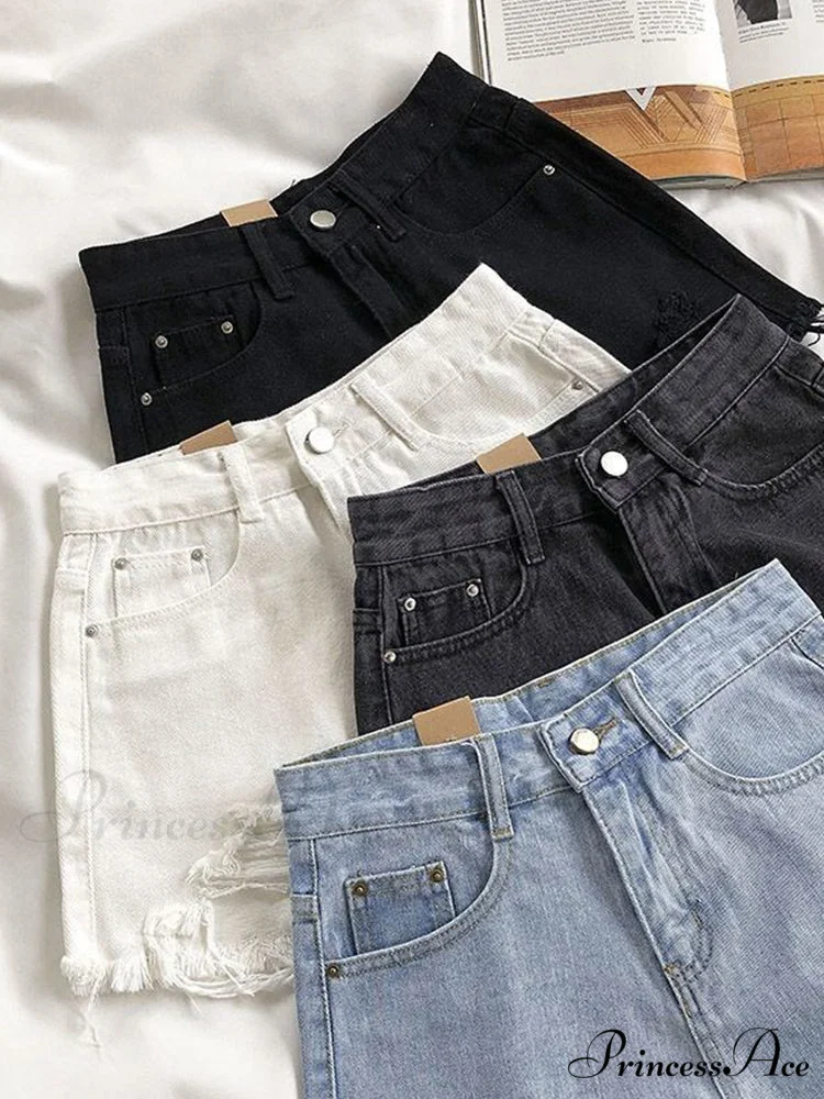 Casual High Waist Denim Shorts - Image 8