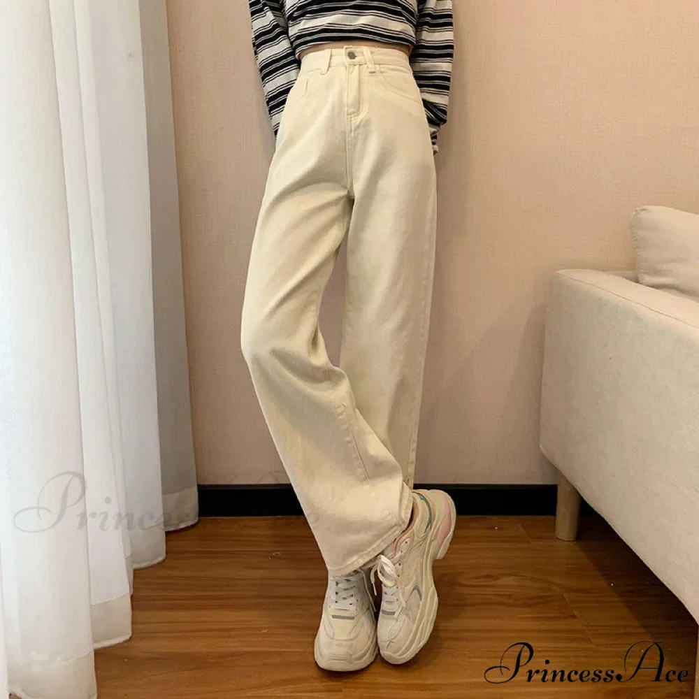 Straight Leg High Waist Stretch Denim Trousers - Image 2