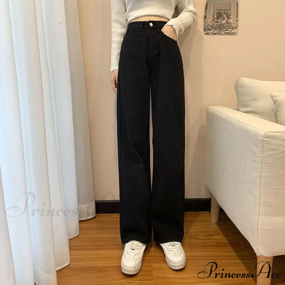 Straight Leg High Waist Stretch Denim Trousers - Image 5