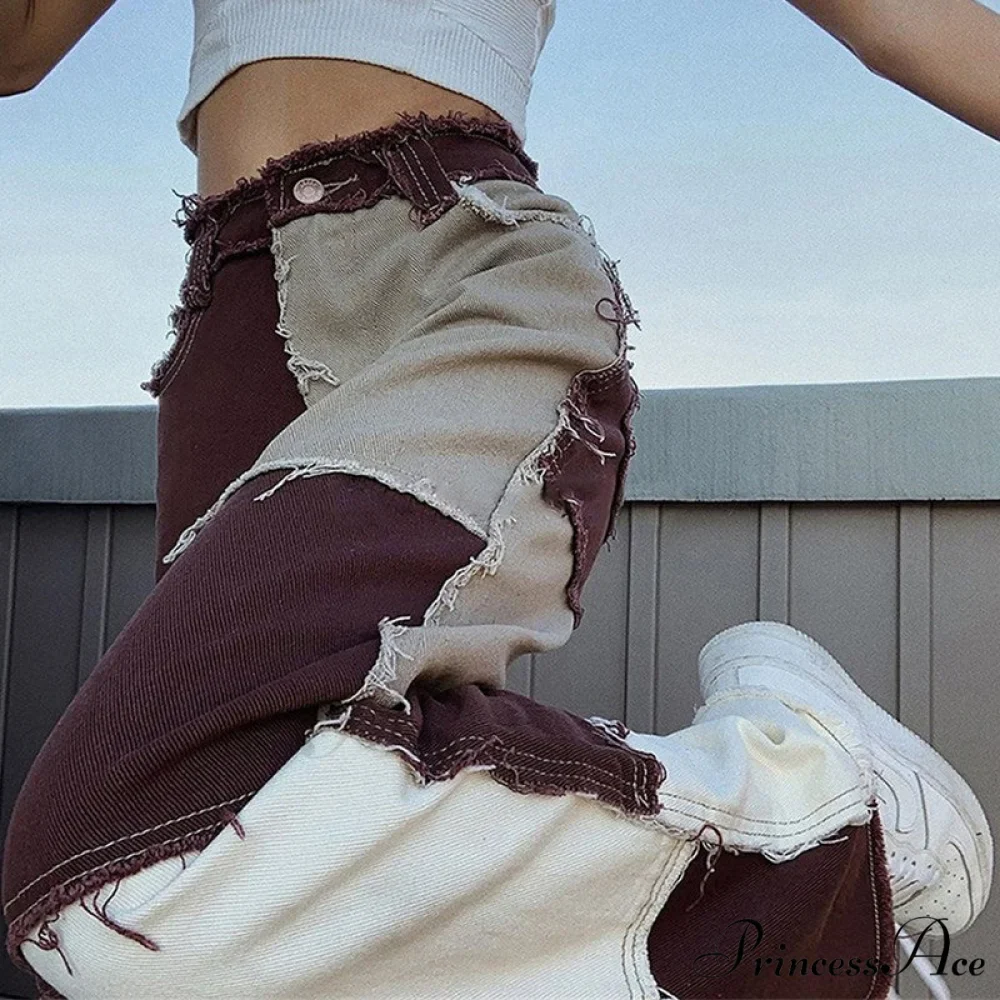 High Street Variegated Patchwork Jeans - Image 6