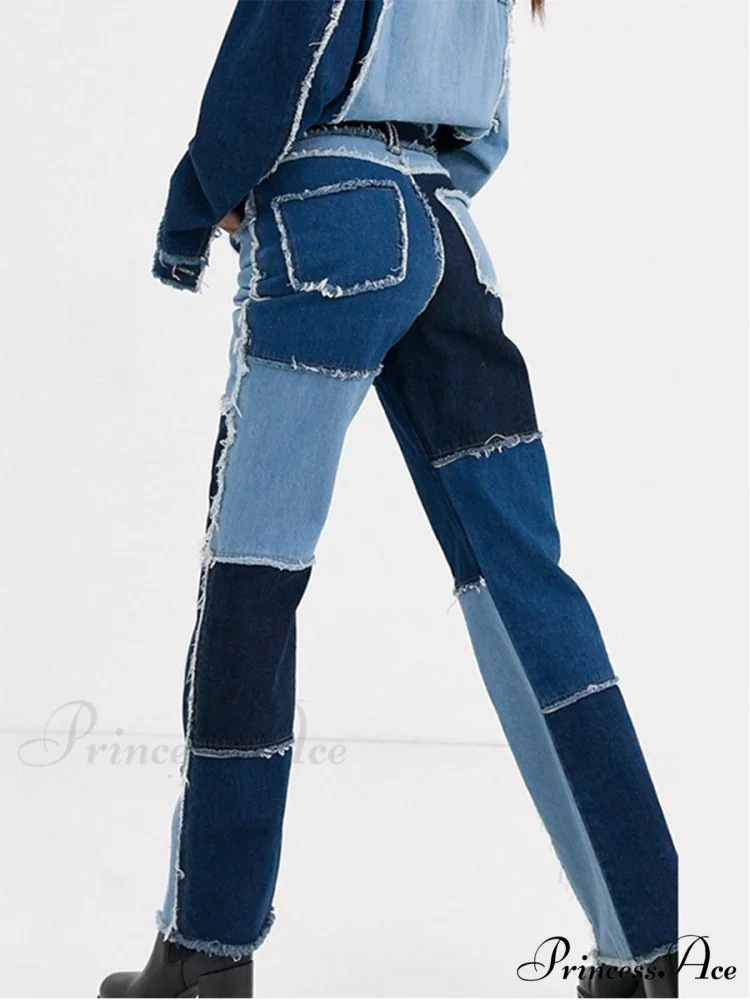 High Street Variegated Patchwork Jeans - Image 7