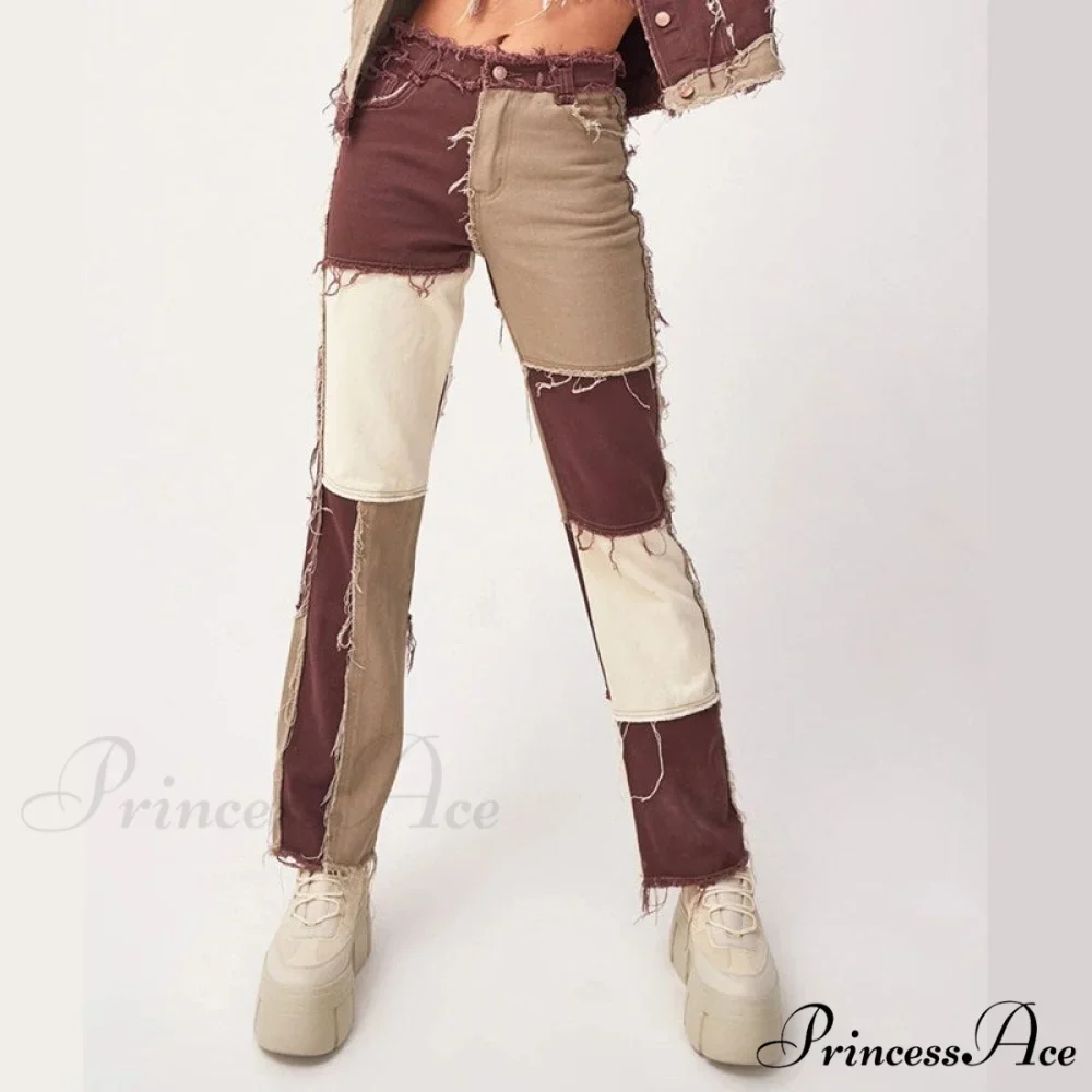 High Street Variegated Patchwork Jeans - Image 8