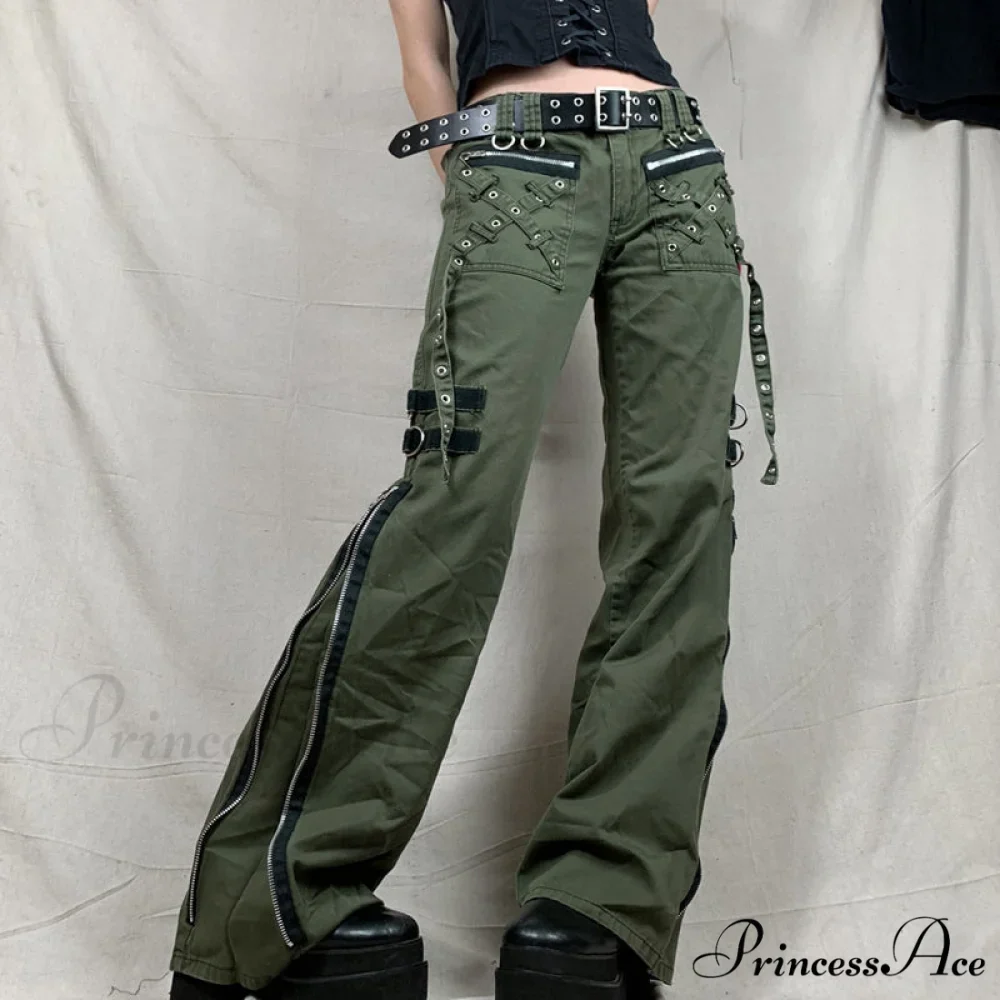 Bandage Low Waist Cargo Pants - Image 2