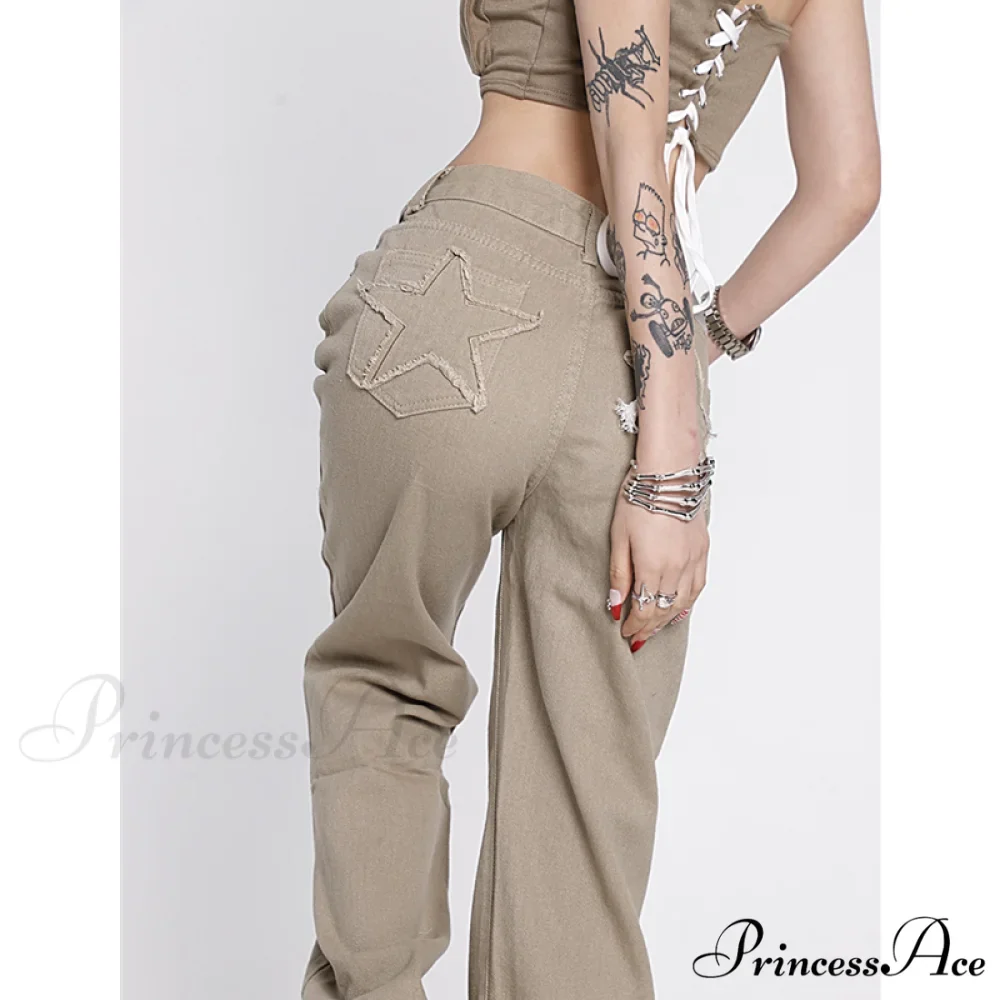 Khaki Wide Leg Jeans - Image 5