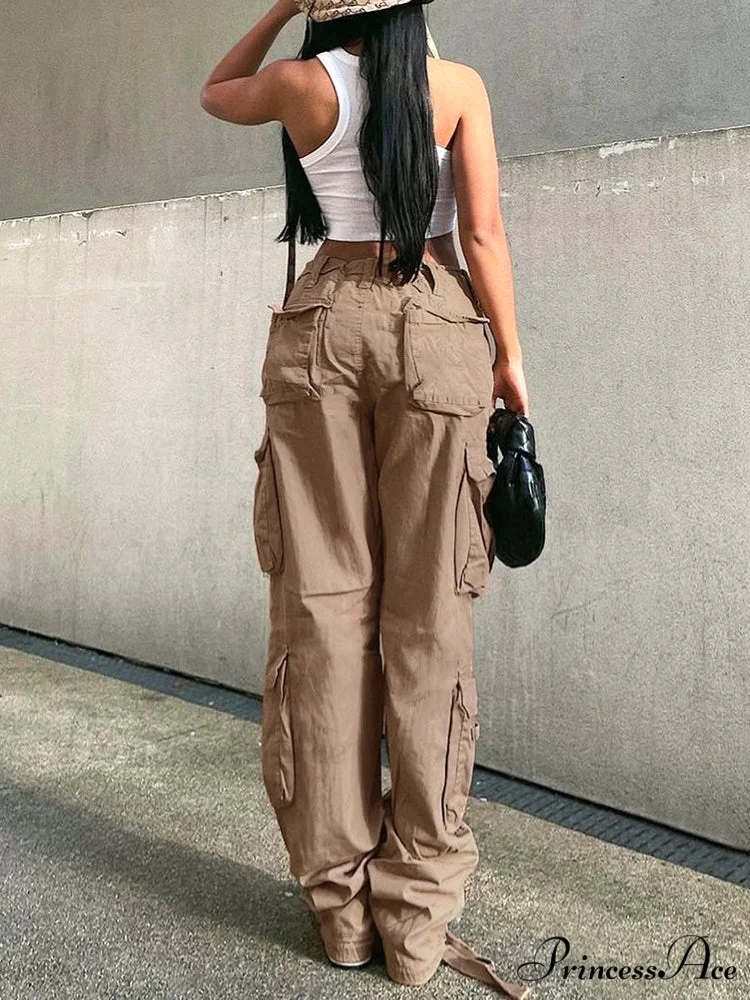 Ruched Big Pockets Cargo Jeans - Image 2