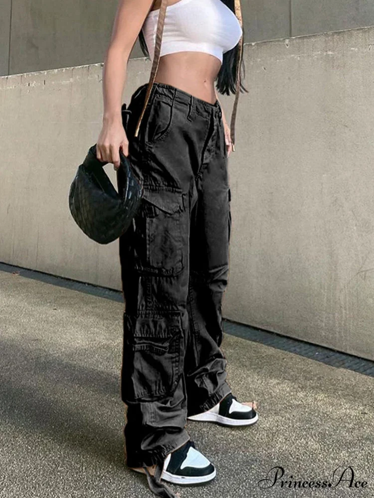 Ruched Big Pockets Cargo Jeans - Image 3