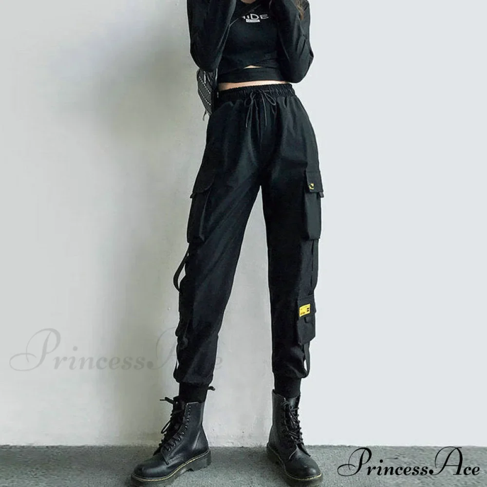 Punk Black Female Joggers Cargo Pants - Image 7