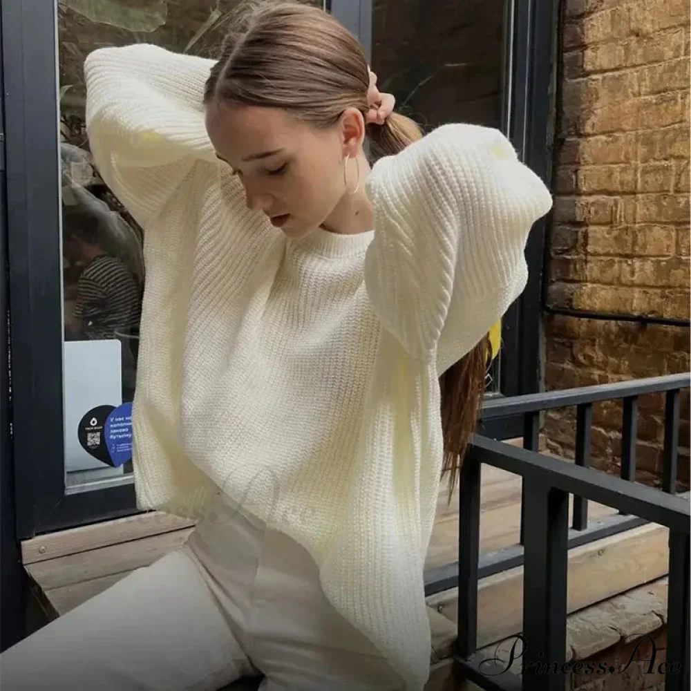 Casual Elegant Striped Cozy Oversize Autumnal Gray Fashionable Sweater - Image 10